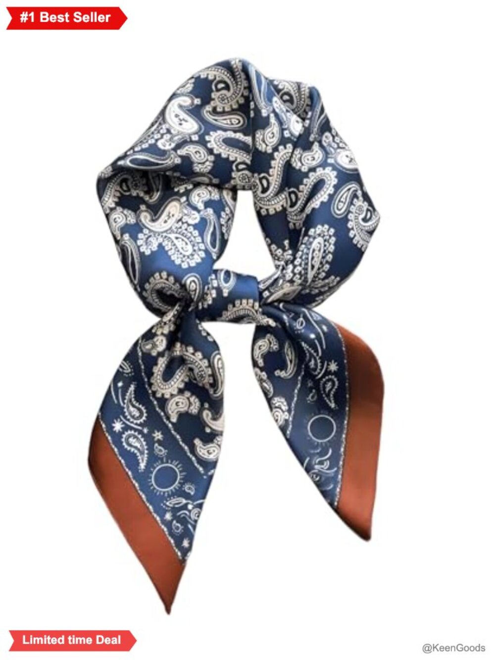 Silk Satin Bandana Head Scarf Vintage Paisley Neck Scarves Lightweight